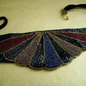 EUC VINTAGE BBW Beaded Multi-Color Stretch Belt